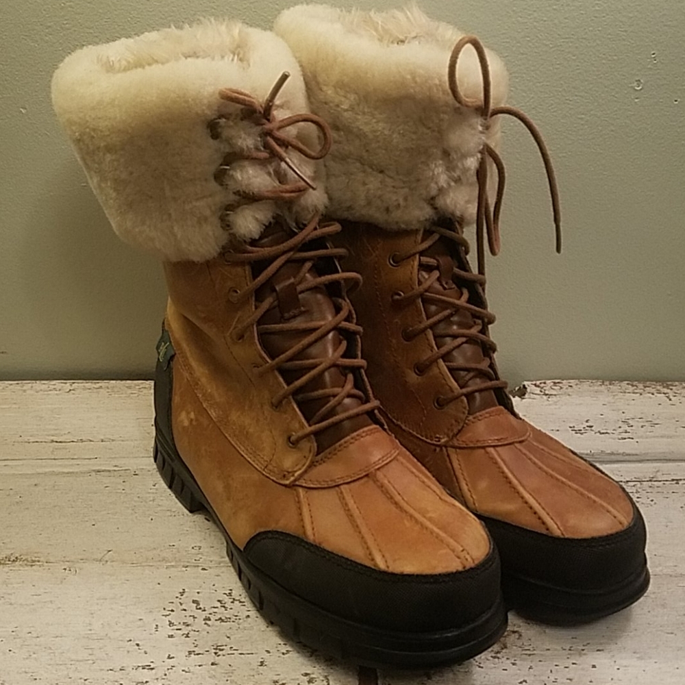 Ralph Lauren Leather and Fur Boots